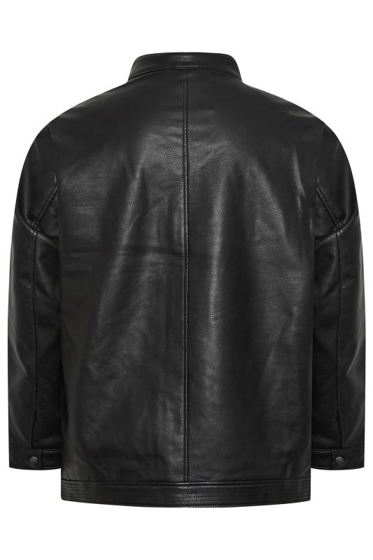 JACK & JONES Big & Tall Black Faux Leather Jacket | BadRhino 4