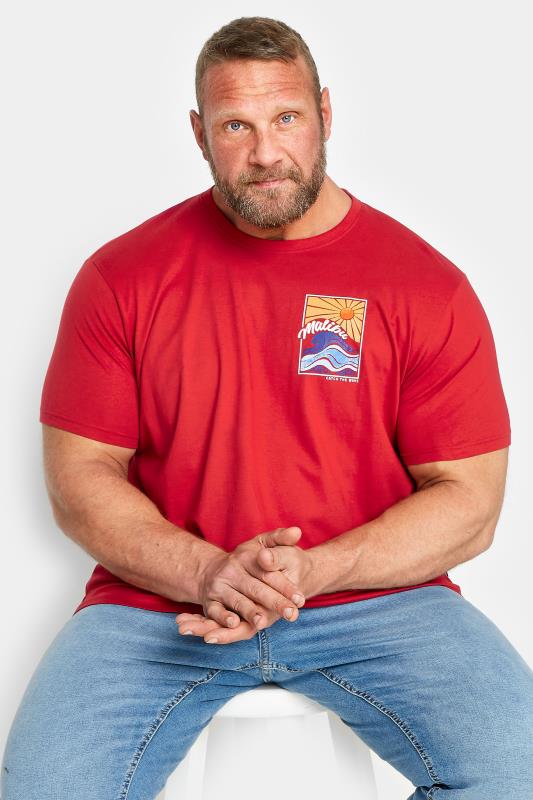 Men's  BadRhino Big & Tall Red Malibu Slogan T-Shirt