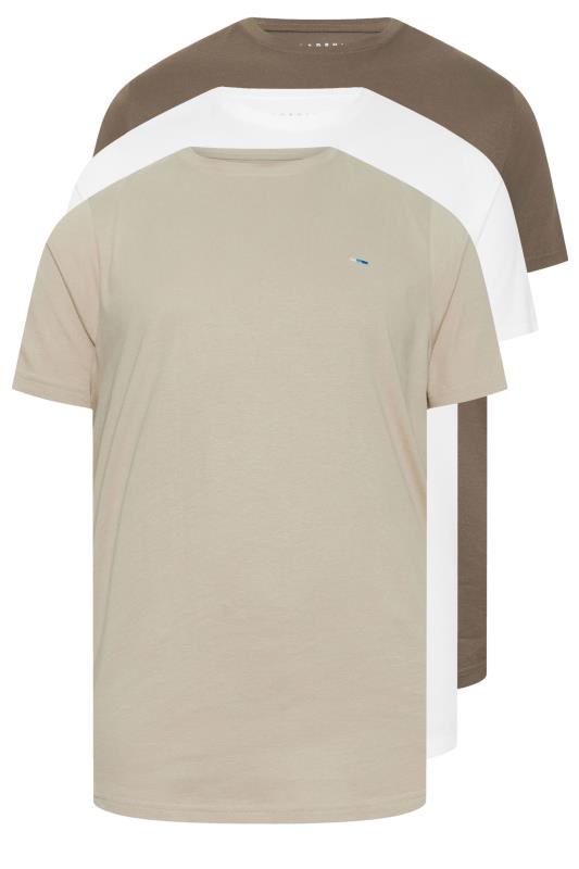 BadRhino Big & Tall 3 PACK Brown & White Core T-Shirts | BadRhino  3