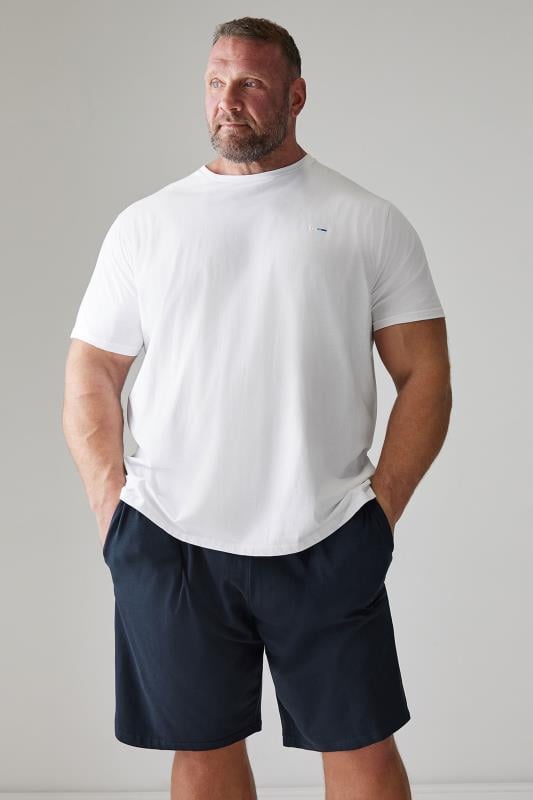 Men's  BadRhino Big & Tall White & Navy Blue Lounge Shorts & T-Shirt Set