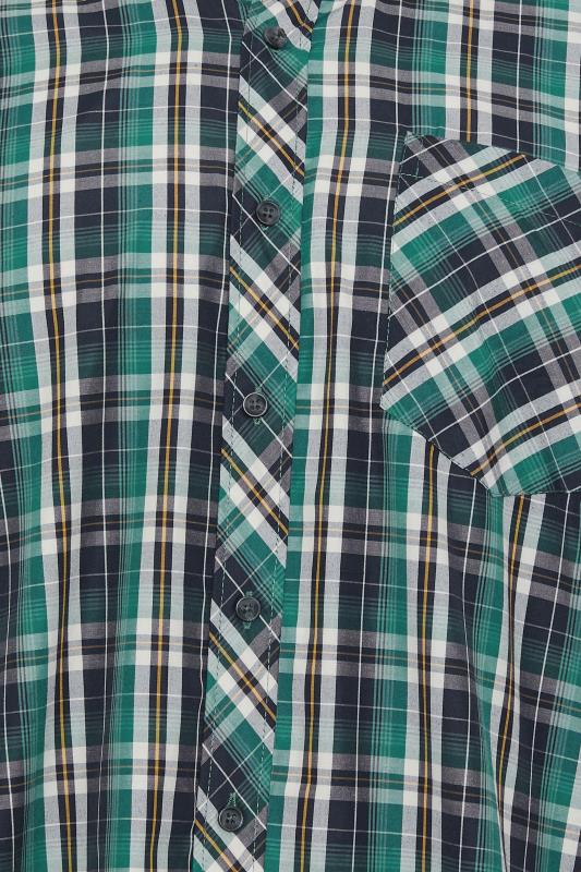 ESPIONAGE Big & Tall Green Check Print Shirt | BadRhino 2