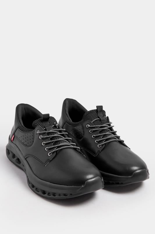 D555 Black Hands Free Shoes With Faux Suede Top & Laces | BadRhino 1