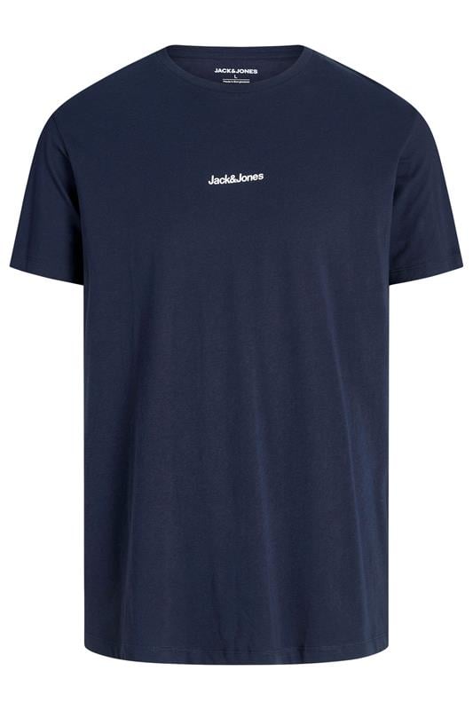 Men's  JACK & JONES Big & Tall Navy Blue Crew Neck Graphic T-Shirt