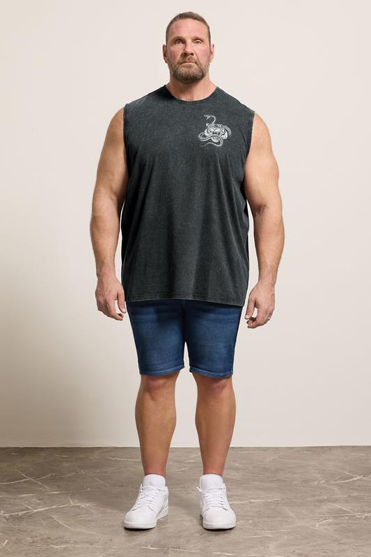 BadRhino Big & Tall Black Acid Wash Graphic Vest | BadRhino 1