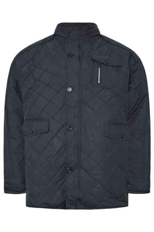 KAM Big & Tall Navy Blue Heritage Quilted Jacket | BadRhino 1