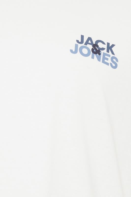 JACK & JONES Big & Tall 5 PACK White & Blue Logo T-Shirts | BadRhino 6