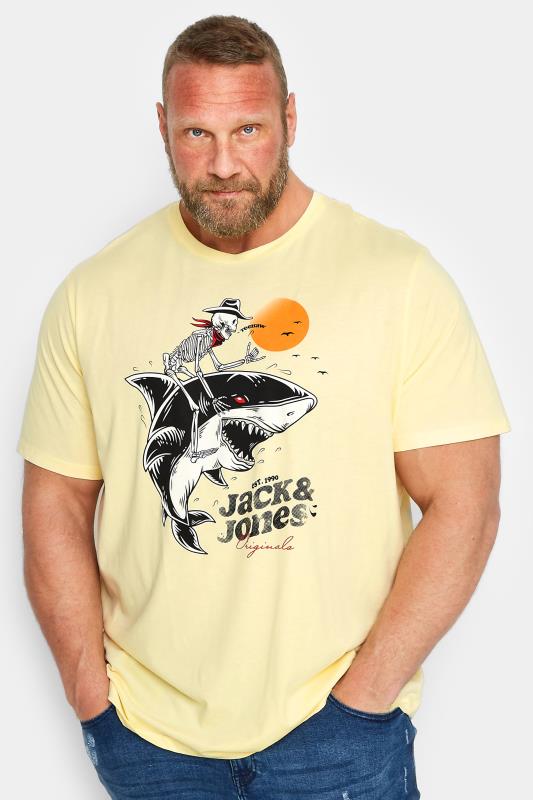 Men's  JACK & JONES Big & Tall Yellow Shark Print T-Shirt