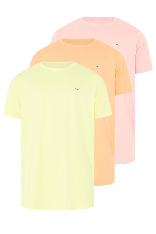 Men's  BadRhino Big & Tall 3 Pack Yellow/Pink/Orange Extra Long Core T-Shirts