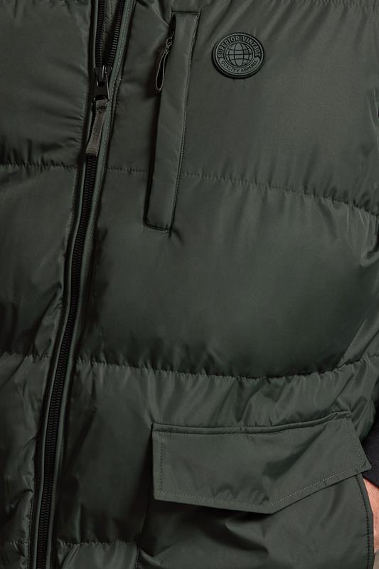 BadRhino Big & Tall Dark Green Zip Through Gilet | BadRhino 4