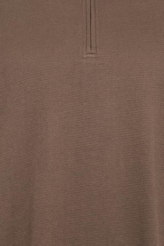 STUDIO A Big & Tall Brown Zip Polo Shirt | BadRhino 3