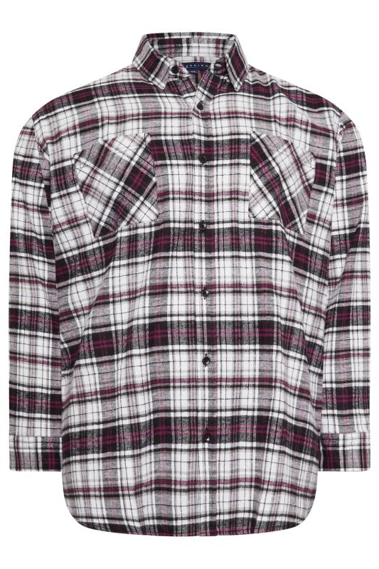 BadRhino Big & Tall Black Check Print Long Sleeve Flannel Shirt | BadRhino 4