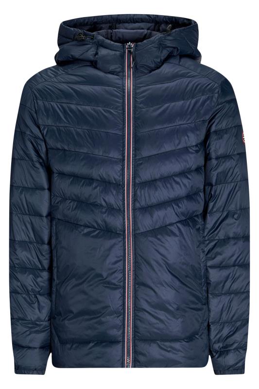 JACK & JONES Big & Tall Navy Blue Puffer Jacket | BadRhino 1