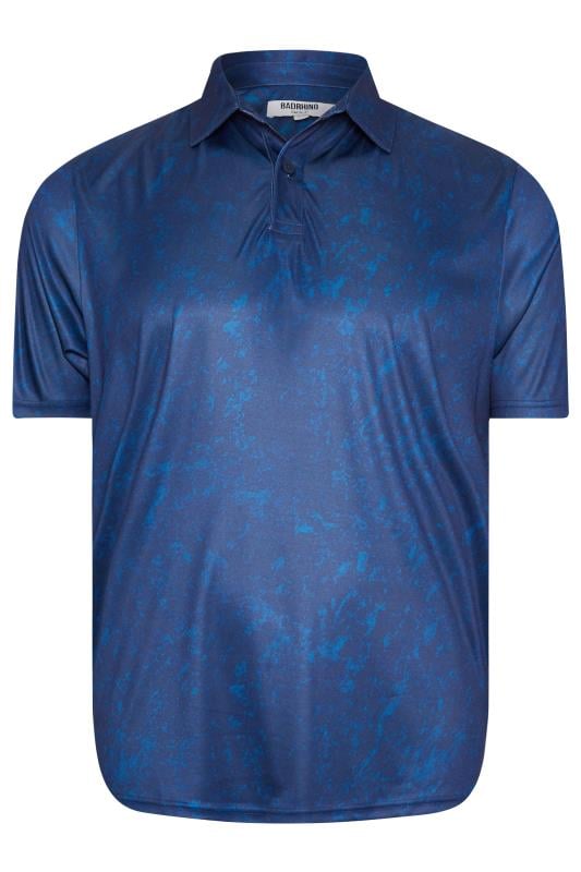 BadRhino Golf Big & Tall Blue Marble Print Polo Shirt | BadRhino 3