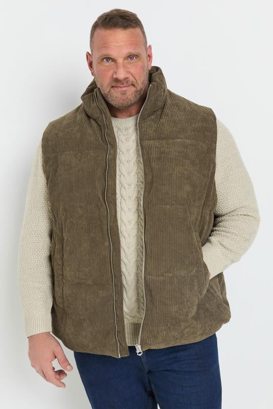 Men's  JACK & JONES Big & Tall Brown Corduroy Gilet