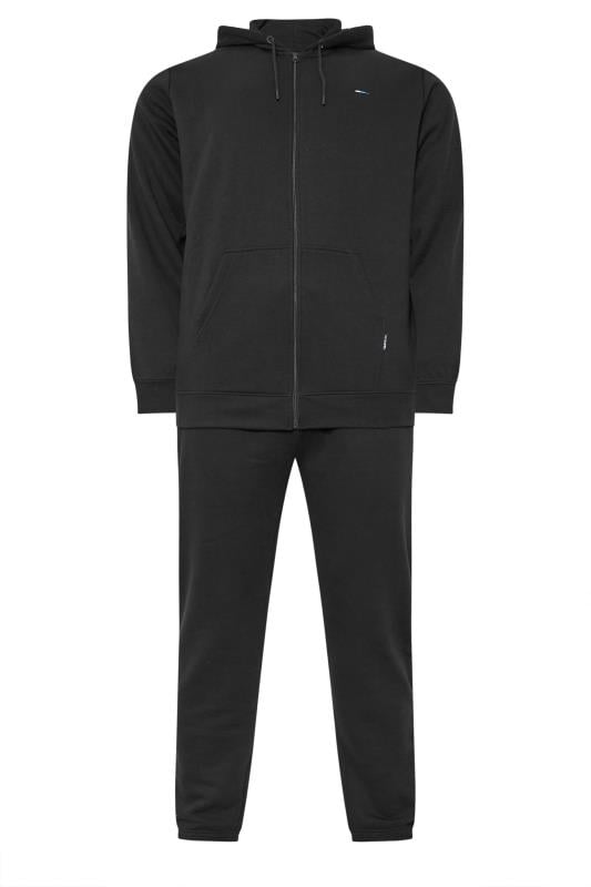 BadRhino Big & Tall Black Zip Through Hoodie & Jogger Set | BadRhino 5