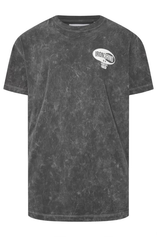 IronRhino Big & Tall Grey 'Training Dept' Acid Wash T-Shirt | BadRhino 1