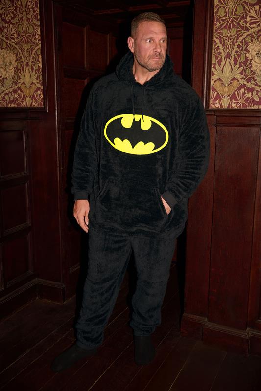 Men's  BadRhino Big & Tall Black Batman Fleece Lounge Set