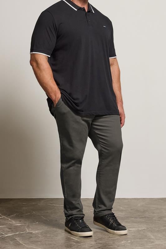Men's  BadRhino Big & Tall Slate Grey Chino Trousers