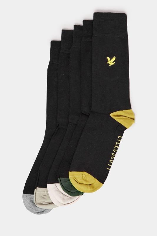 Men's  LYLE & SCOTT 5 PACK Black Heel & Toe Socks