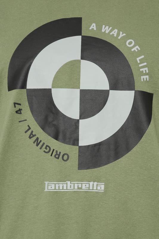 LAMBRETTA Big & Tall Khaki Green Target Quadrant T-Shirt | BadRhino 3