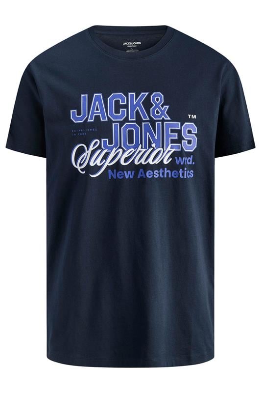 Men's  JACK & JONES Big & Tall Navy Blue Graphic T-Shirt