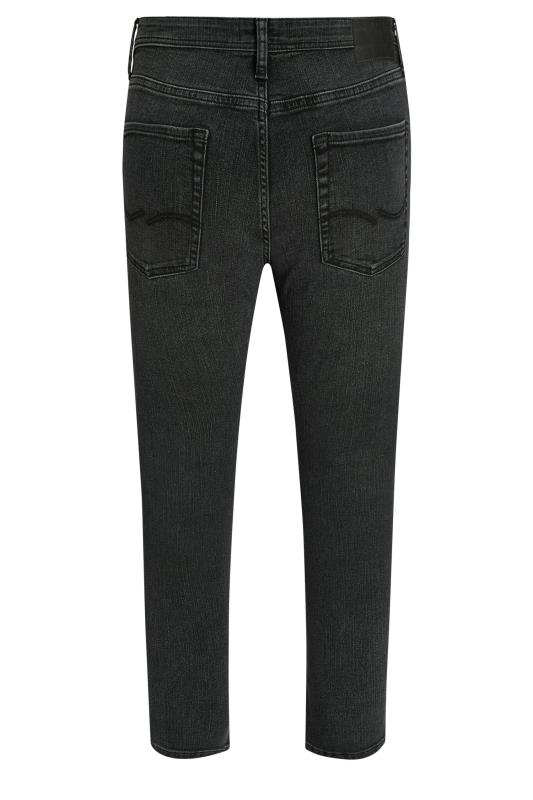 JACK & JONES Big & Tall Black Denim 'Glenn' Slim Fit Jeans | BadRhino 4