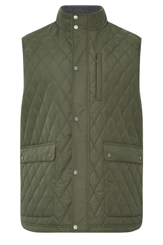 BadRhino Big & Tall Khaki Green Diamond Quilted Gilet | BadRhino 1