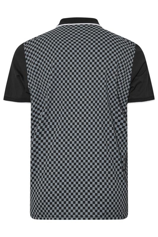 LAMBRETTA Big & Tall Black Two Tone Checker Print Polo Shirt | BadRhino 2