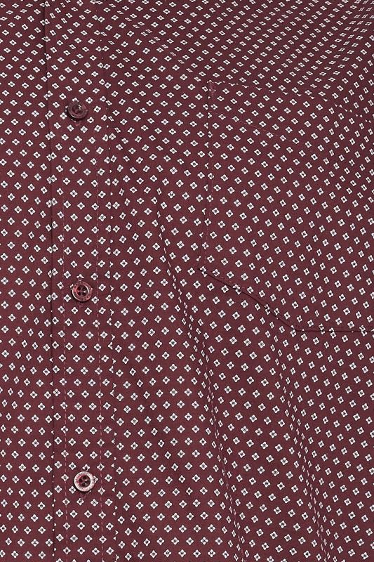 BadRhino Big & Tall Burgundy Red Dobby Poplin Long Sleeve Shirt | BadRhino