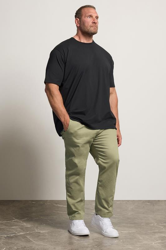  KAM Big & Tall Neutral Green Chino Trousers