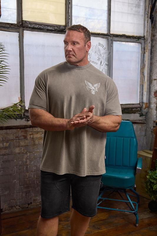 Men's  BadRhino Big & Tall Brown Acid Wash Falcon Graphic T-Shirt