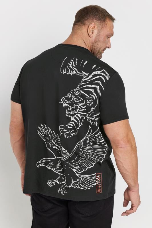 BadRhino Big & Tall Black Tiger Graphic Print T-Shirt | BadRhino 3