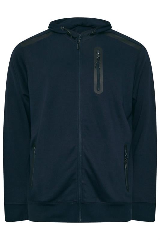 D555 Big & Tall Navy Couture Zip Through Hoodie | BadRhino 1