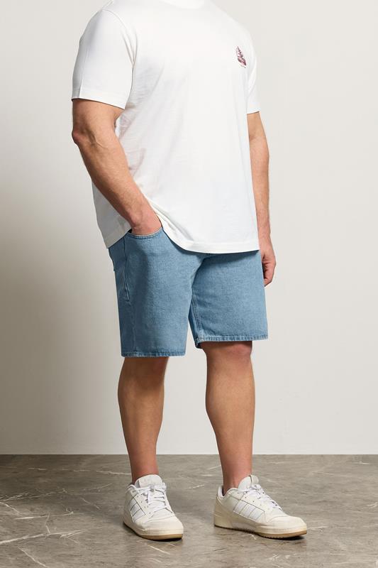 JACK & JONES Big & Tall Light Blue Denim Shorts
