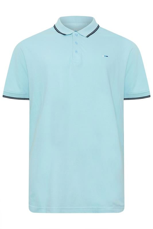 BadRhino Big & Tall Light Blue Tipped Polo Shirts | BadRhino 1