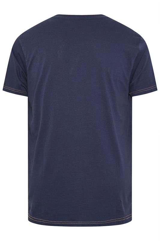 KAM Big & Tall Navy Blue Skull Print T-Shirt | BadRhino 4