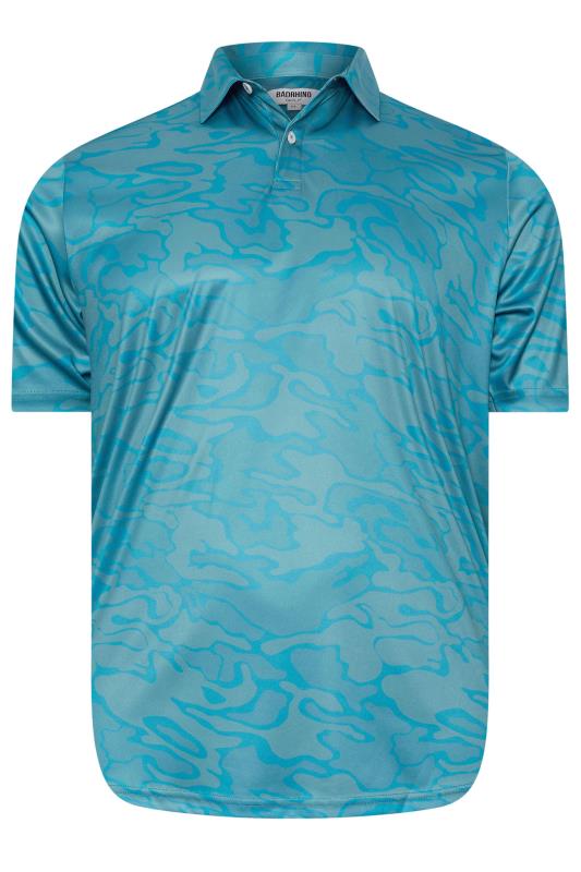 BadRhino Golf Big & Tall Blue Camo Print Polo Shirt | BadRhino 3