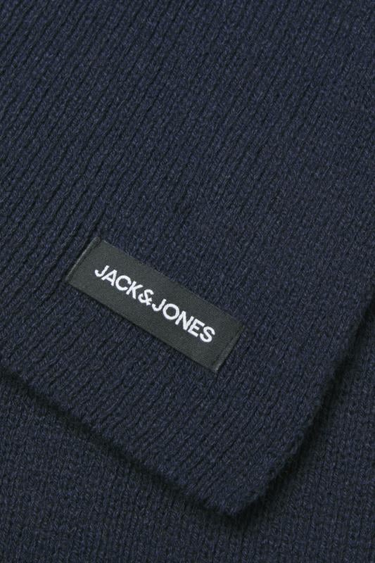 JACK & JONES Big & Tall Navy Blue Knitted Scarf | BadRhino 2