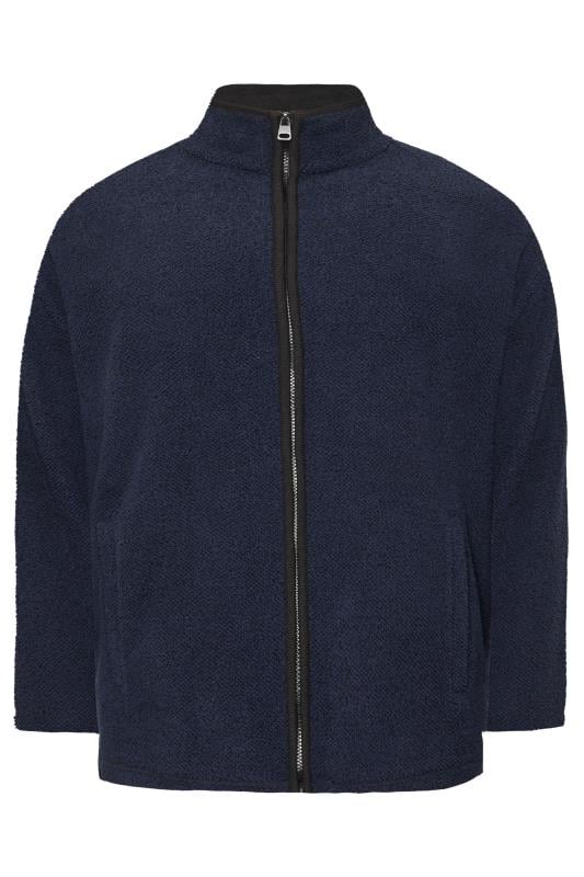 BadRhino Big & Tall Navy Blue Textured Zip Through Fleece | BadRhino 4