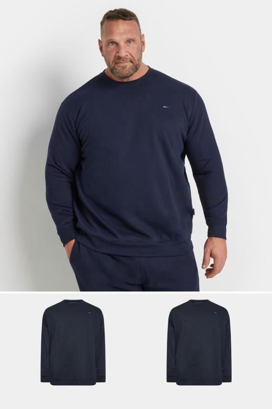 BadRhino Big & Tall 2 PACK Navy Blue Core Sweatshirts | BadRhino 1