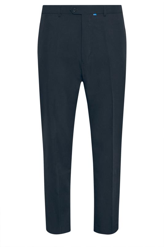 D555 Big & Tall Navy Blue Side Adjustable Waist Trouser | BadRhino 4