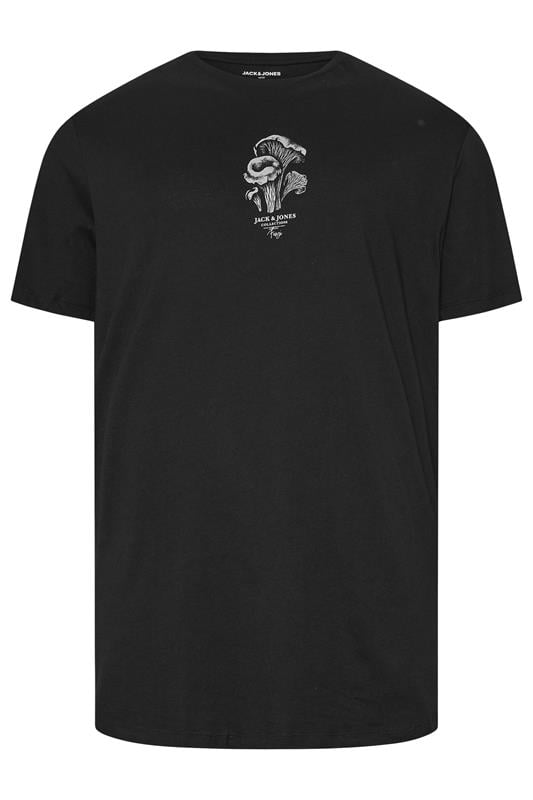 JACK & JONES Big & Tall Black Graphic T-Shirt | BadRhino 1