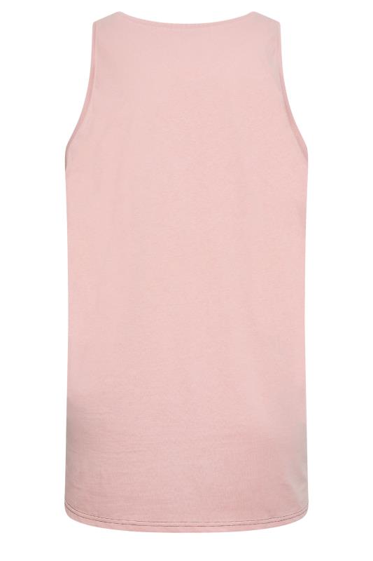 KAM Big & Tall Pink 'Cali' Sleeveless T-Shirt | BadRhino 3