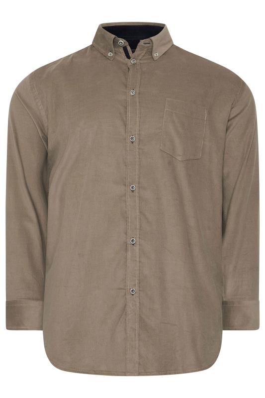 KAM Big & Tall Stone Brown Corduroy Shirt | BadRhino 1