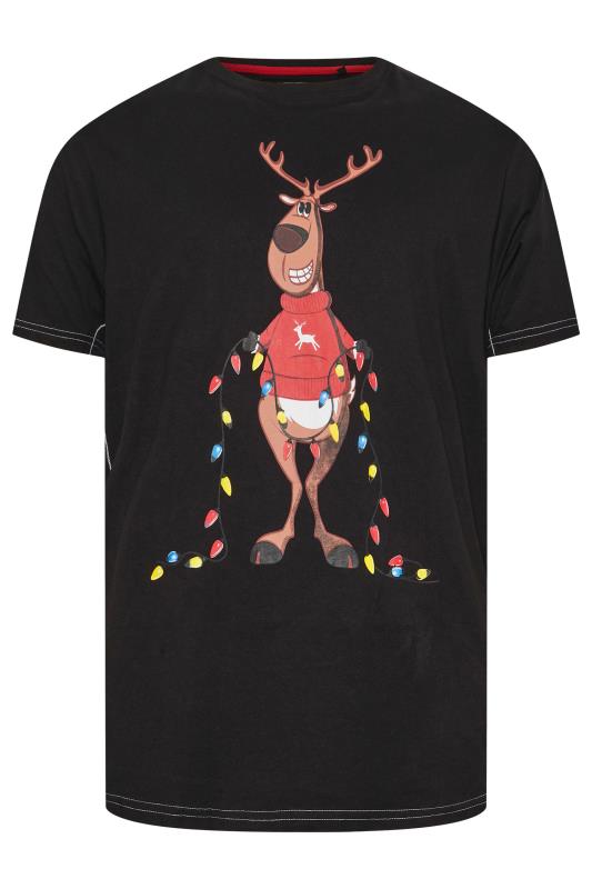 KAM Black Rudolph Graphic Print T-Shirt | BadRhino 3