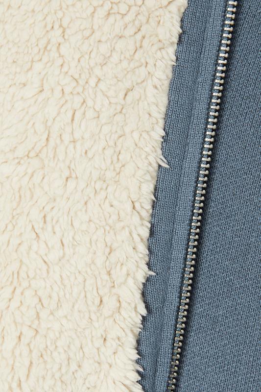 BadRhino Big & Tall Blue Knitted Borg Zip Up | BadRhino 8