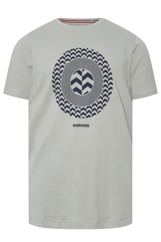 LAMBRETTA Big & Tall Grey Chevron Target T-Shirt | BadRhino 1