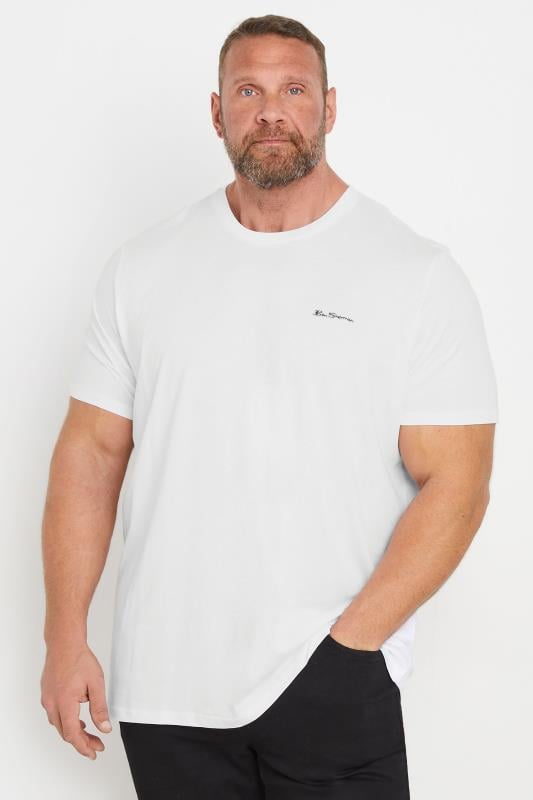 BEN SHERMAN Big & Tall White Signature T-Shirt | BadRhino 1