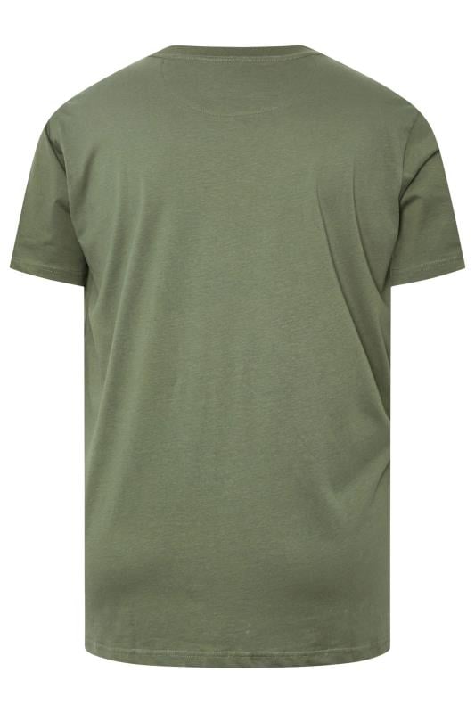 FIRETRAP Big & Tall Khaki Green 'King Skull' T-Shirt | BadRhino 4