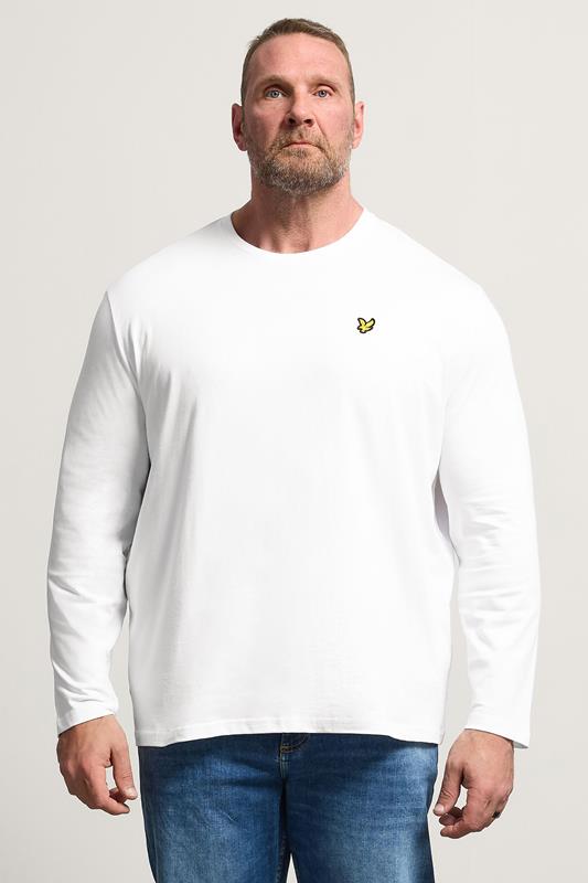 LYLE & SCOTT Big & Tall White Long Sleeve T-Shirt | BadRhino 1